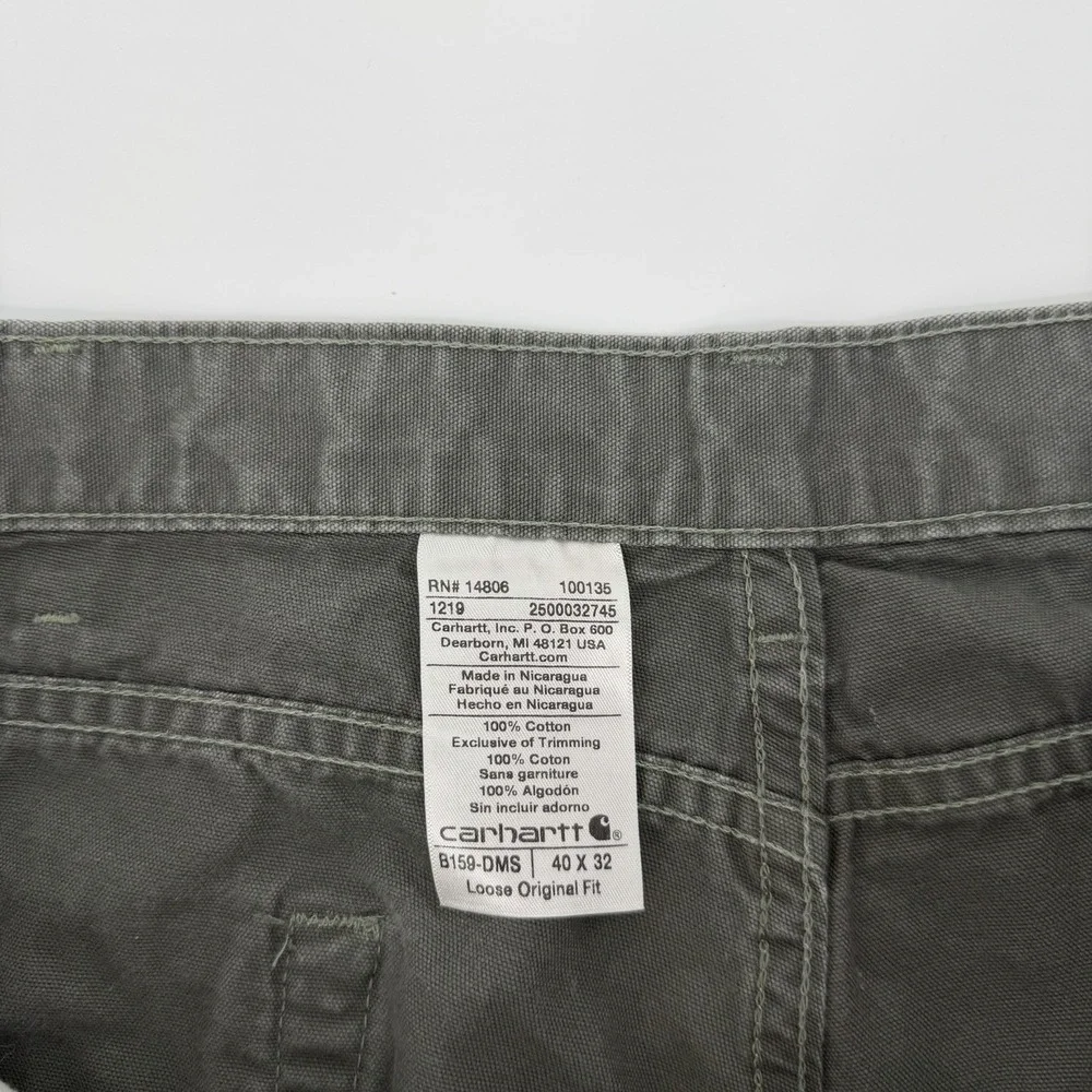 Carhartt Workwear Pants Green Men's Size 40x32 Carpenter Cargo Blue Collar